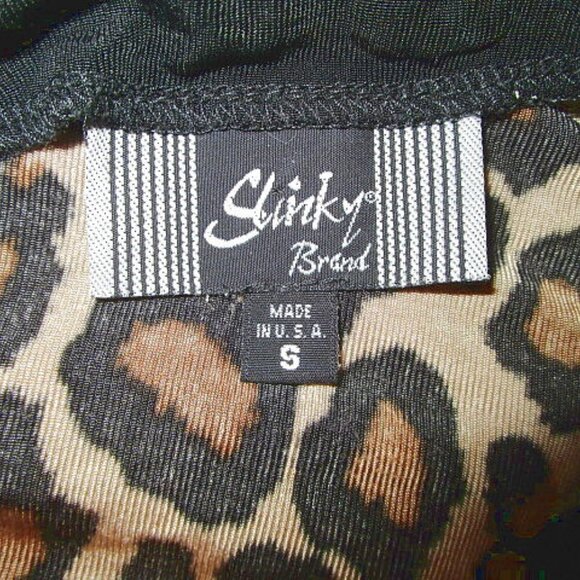 Y2K Vtg Embellished Tunic Top Size S Asymmetrical Leopard 3/4 Sleeve Jersey Knit - Picture 4 of 10